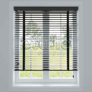 50 Mm Polywood Koyu Antrasit Ahşap Jaluzi