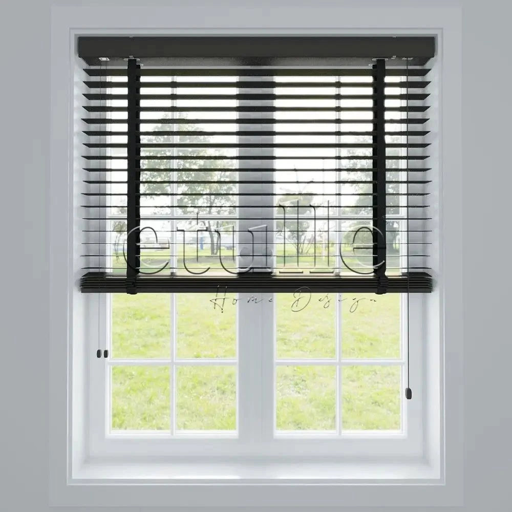 50 Mm Polywood Koyu Antrasit Ahşap Jaluzi