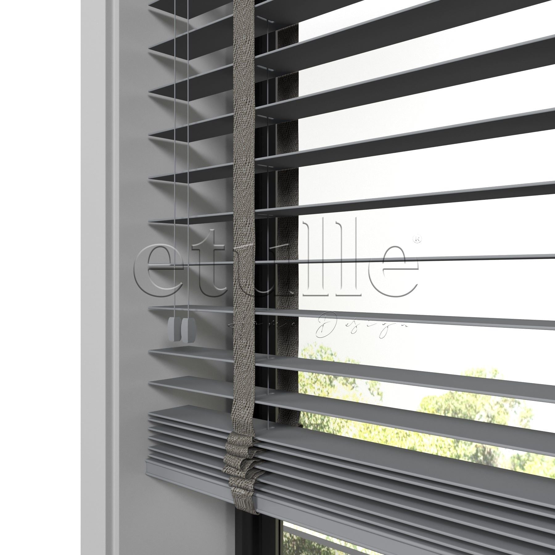 50 MM Meriwood Gri Ahşap Jaluzi