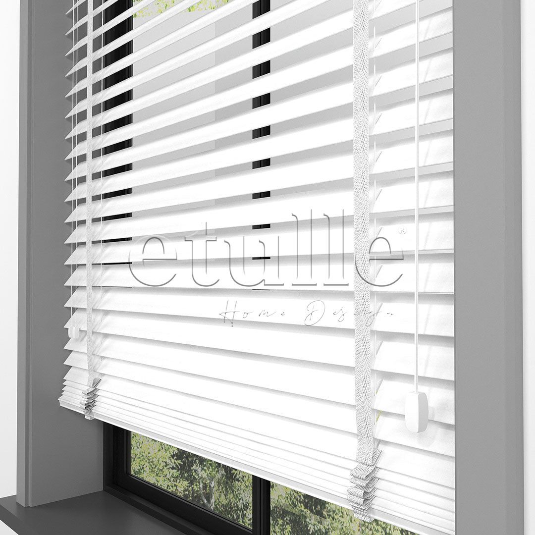 50 MM BASSWOOD White Wooden Venetian Blind