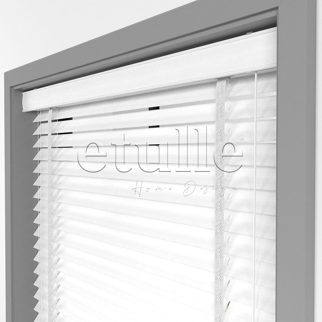 50 MM BASSWOOD White Wooden Venetian Blind