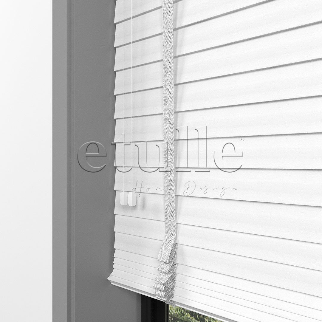 50 MM BASSWOOD White Wooden Venetian Blind