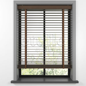 50 MM BAMBOO Chestnut Wooden Venetian Blind