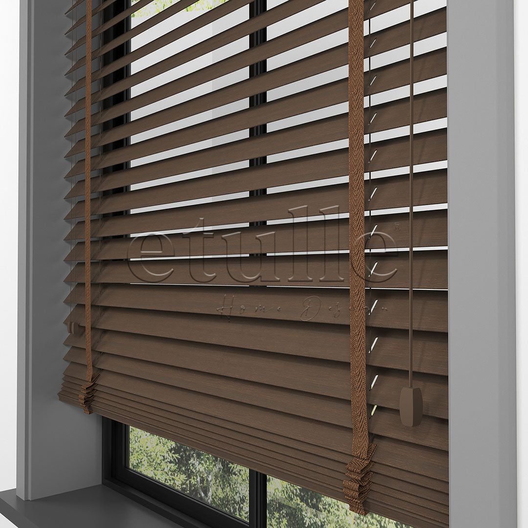 50 MM BAMBOO Chestnut Wooden Venetian Blind