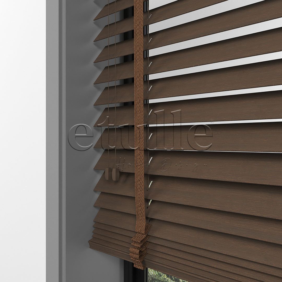 50 MM BAMBOO Chestnut Wooden Venetian Blind