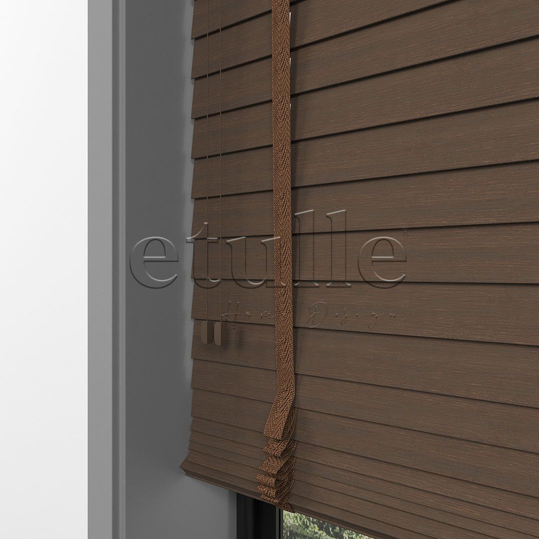 50 MM BAMBOO Chestnut Wooden Venetian Blind