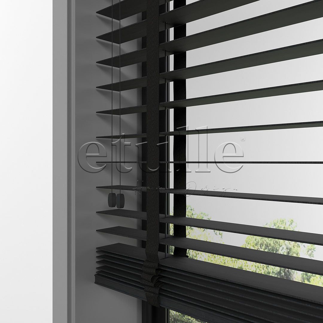 50 MM BAMBOO Siyah Ahşap Jaluzi