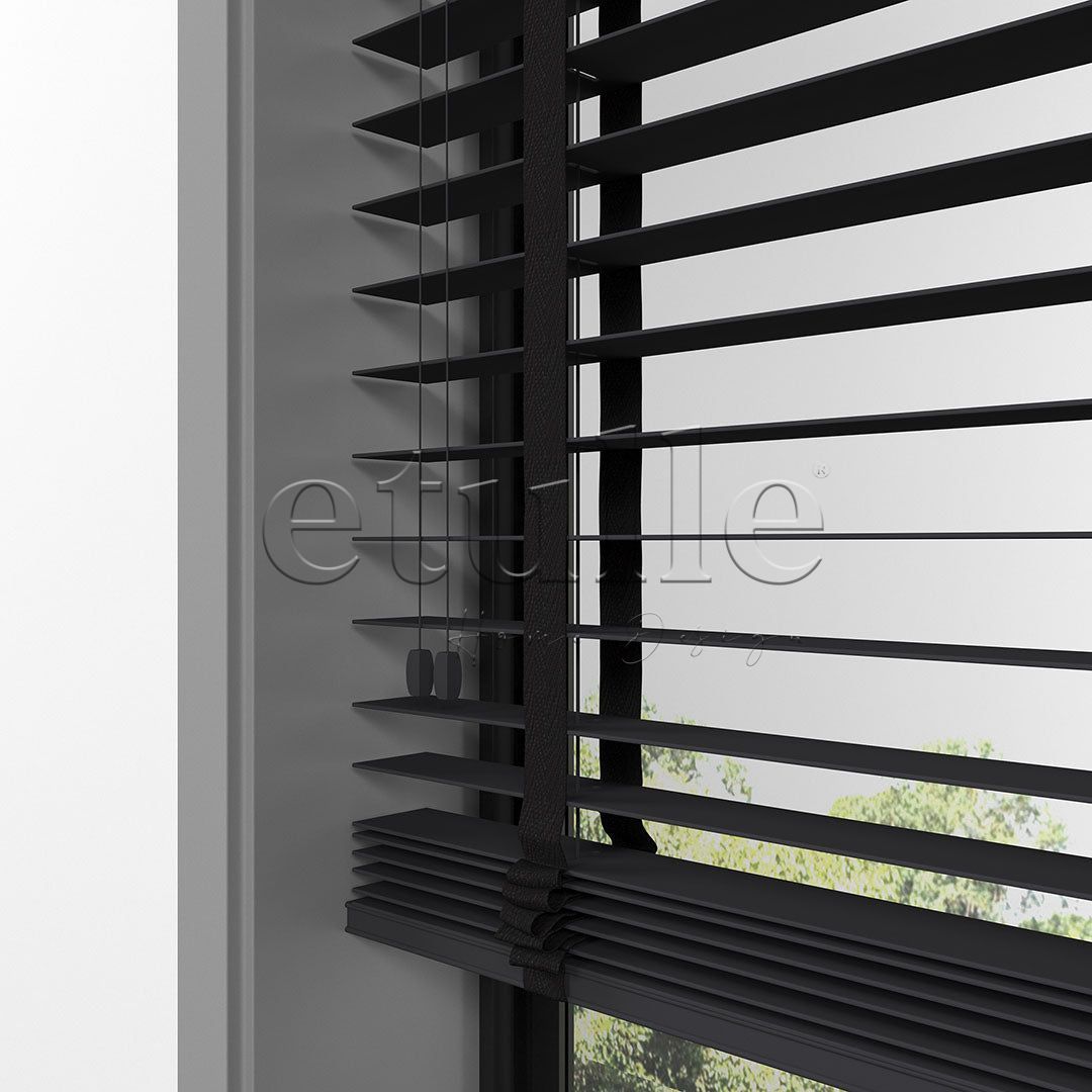 50 MM BASSWOOD Antrasit Ahşap Jaluzi