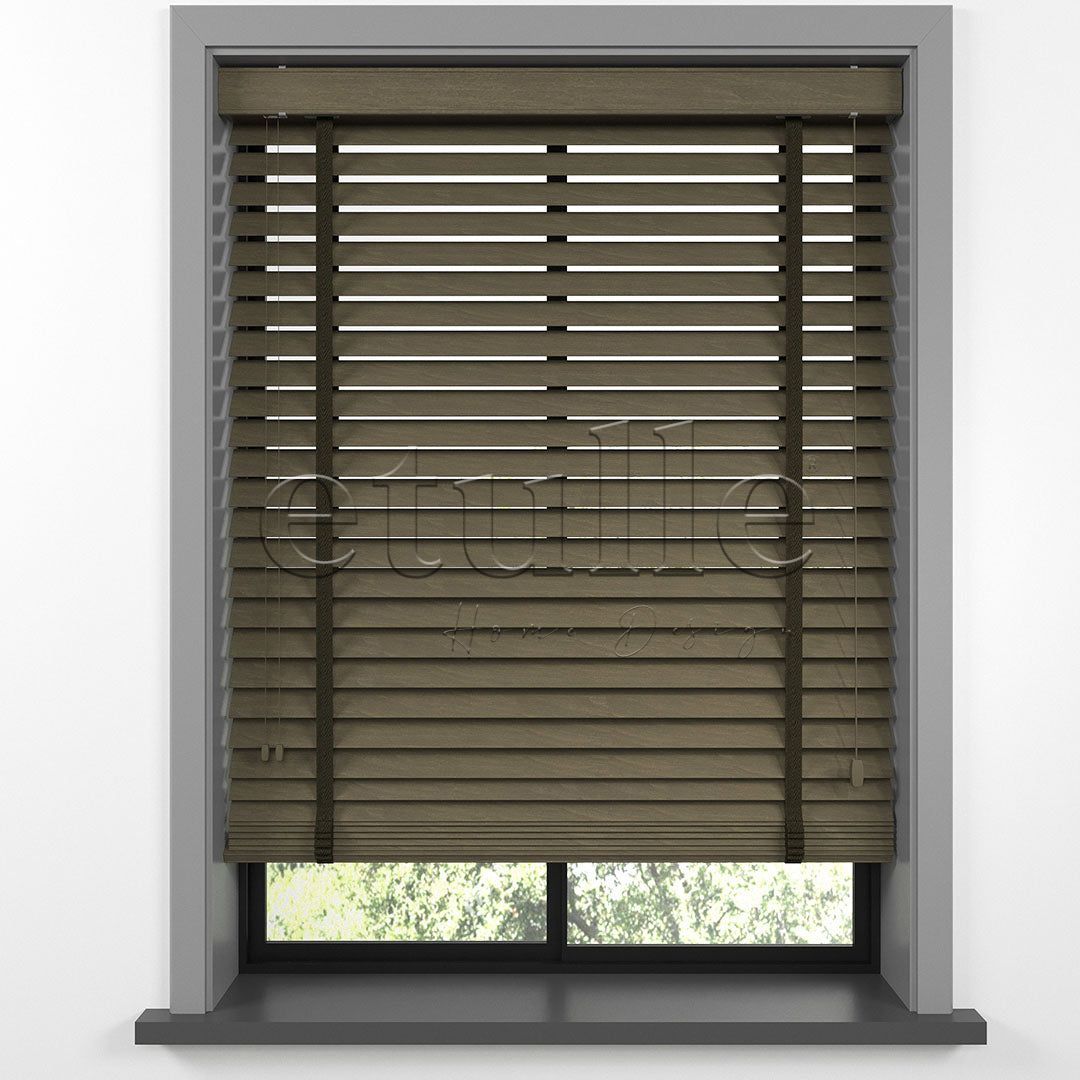 50 MM BASSWOOD Chestnut Wooden Venetian Blind