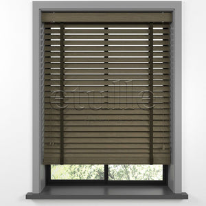50 MM BASSWOOD Chestnut Wooden Venetian Blind
