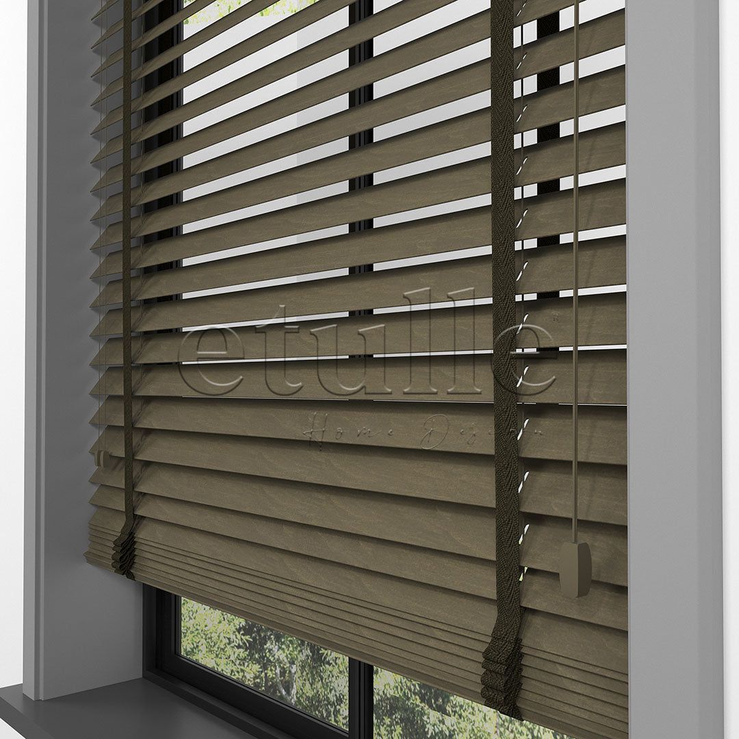 50 MM BASSWOOD Chestnut Wooden Venetian Blind