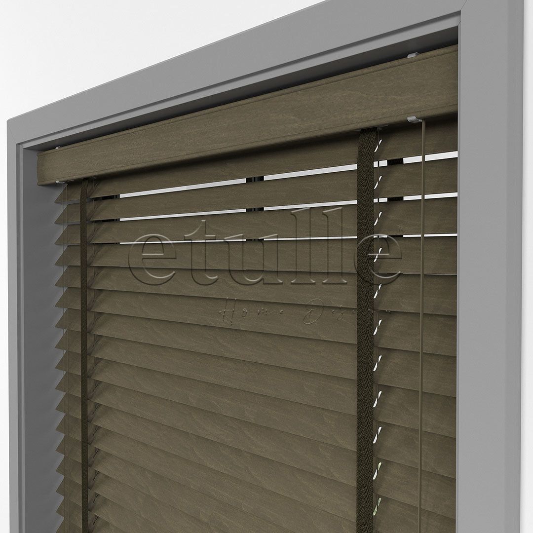 50 MM BASSWOOD Chestnut Wooden Venetian Blind