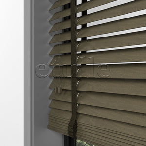 50 MM BASSWOOD Chestnut Wooden Venetian Blind