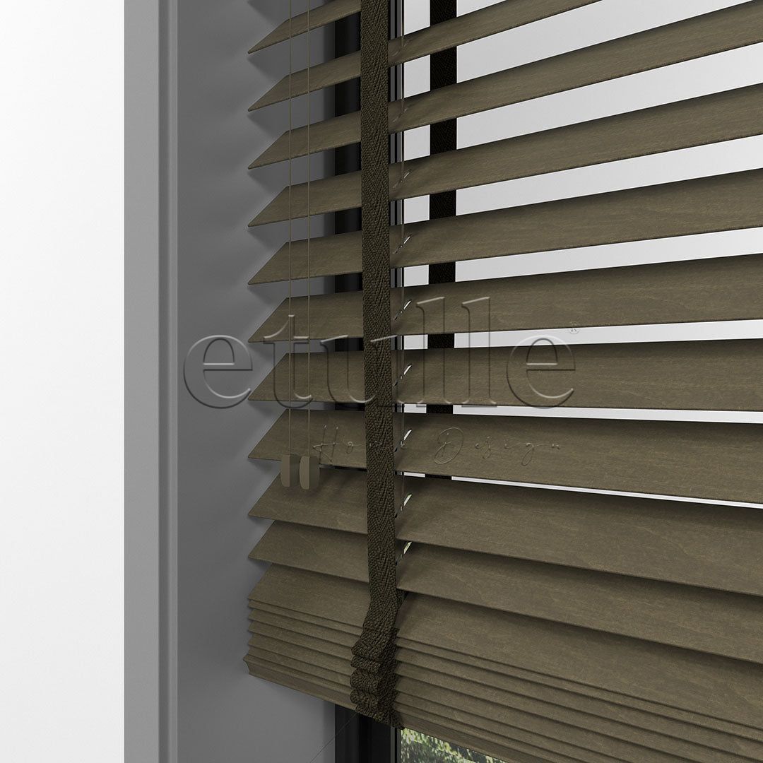 50 MM BASSWOOD Chestnut Wooden Venetian Blind