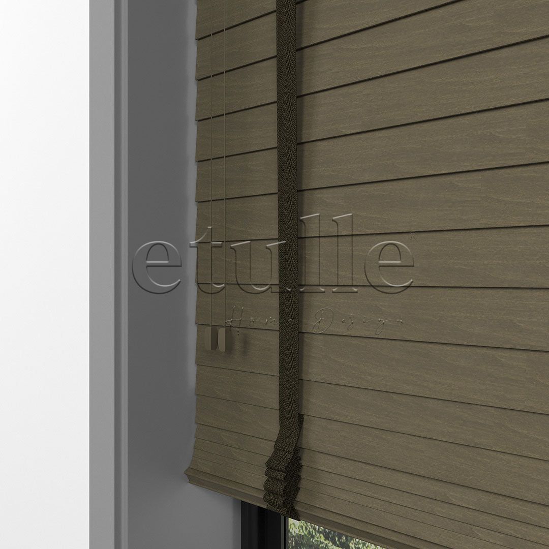 50 MM BASSWOOD Chestnut Wooden Venetian Blind