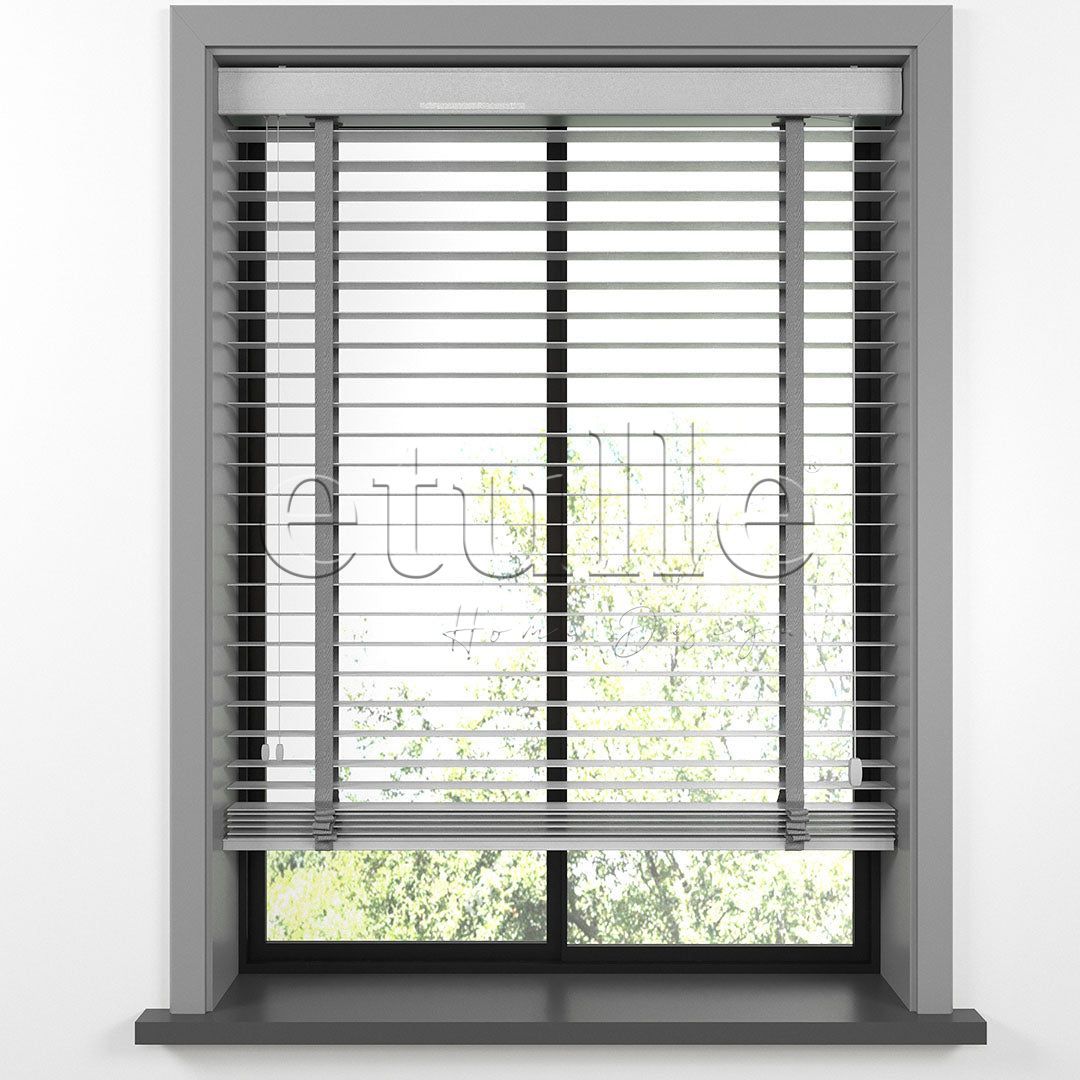 50 MM BASSWOOD Gri Ahşap Jaluzi