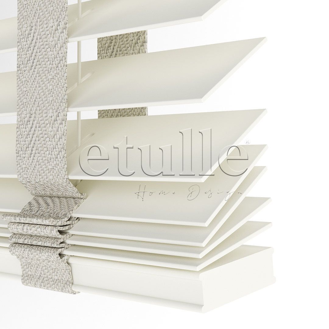 50 MM BASSWOOD Krem Ahşap Jaluzi