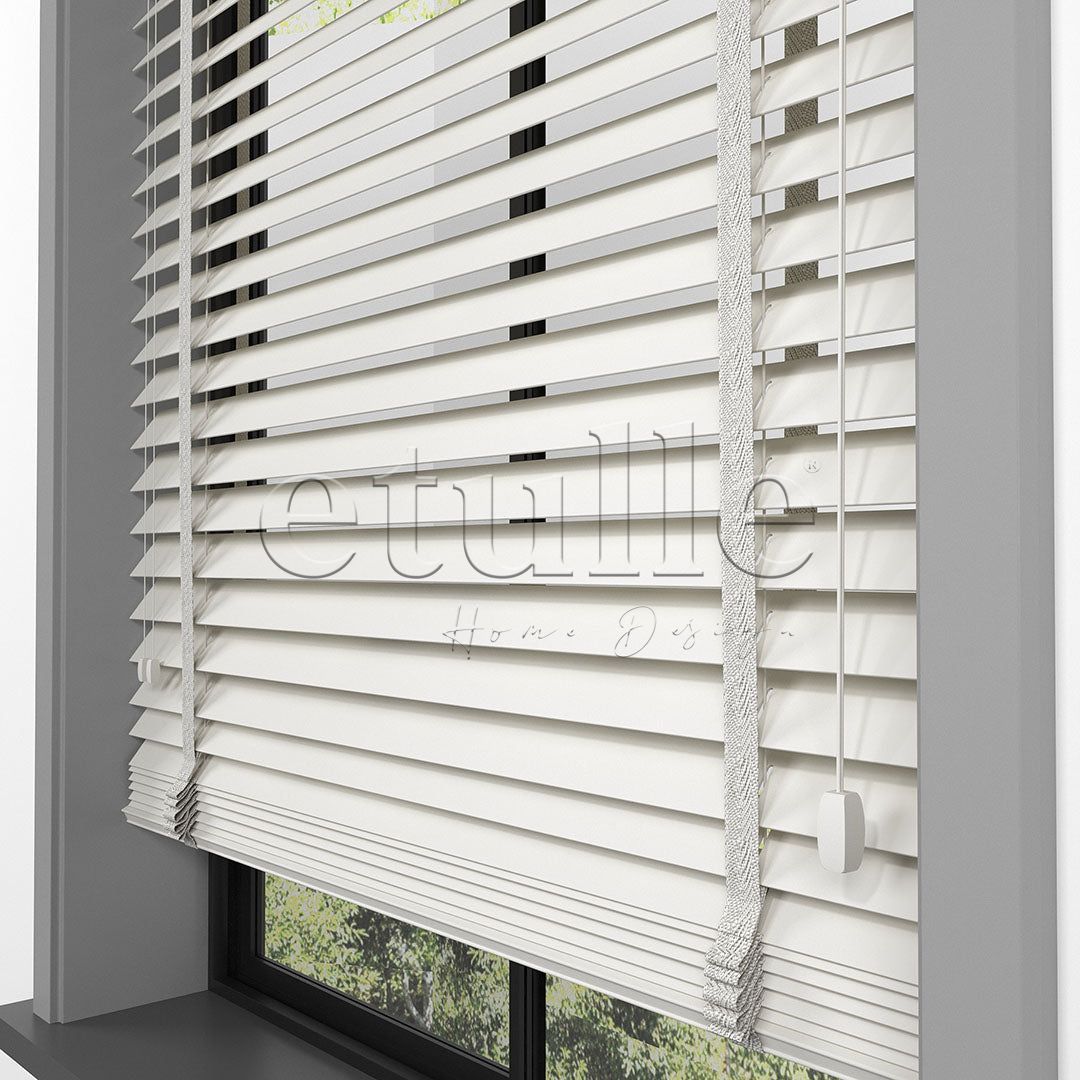 50 MM BASSWOOD Krem Ahşap Jaluzi