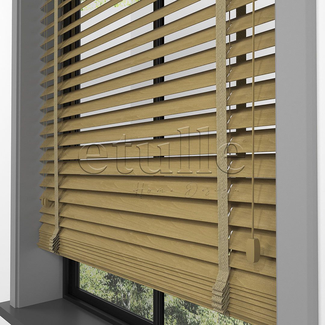 50 MM BASSWOOD Maple Ahşap Jaluzi
