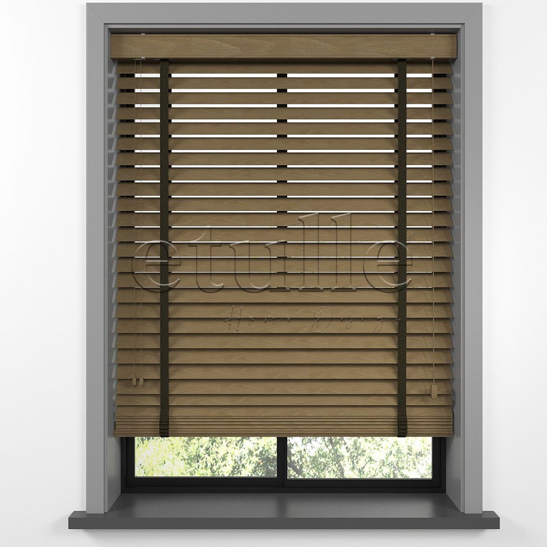 50 MM BASSWOOD Nut Wooden Venetian Blind