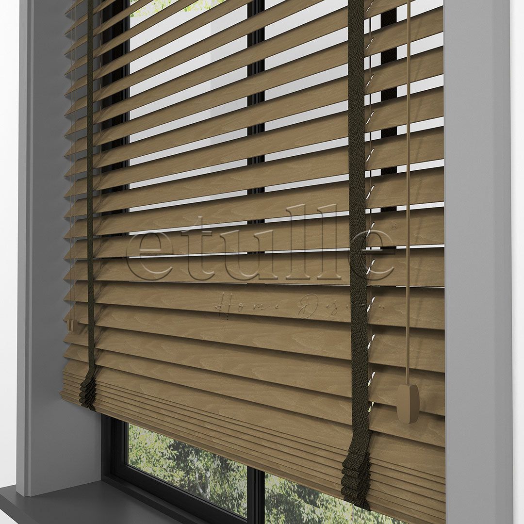 50 MM BASSWOOD Nut Wooden Venetian Blind