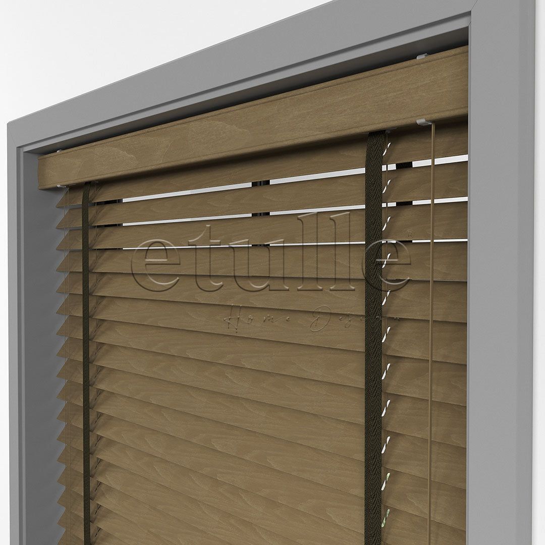 50 MM BASSWOOD Nut Wooden Venetian Blind