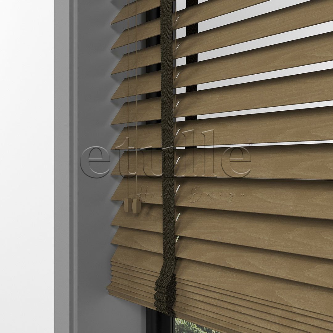 50 MM BASSWOOD Nut Wooden Venetian Blind