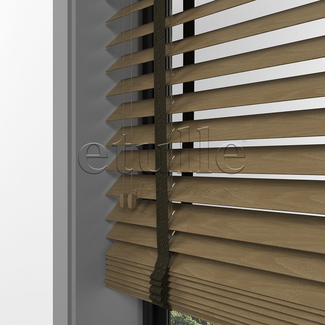 50 MM BASSWOOD Nut Wooden Venetian Blind
