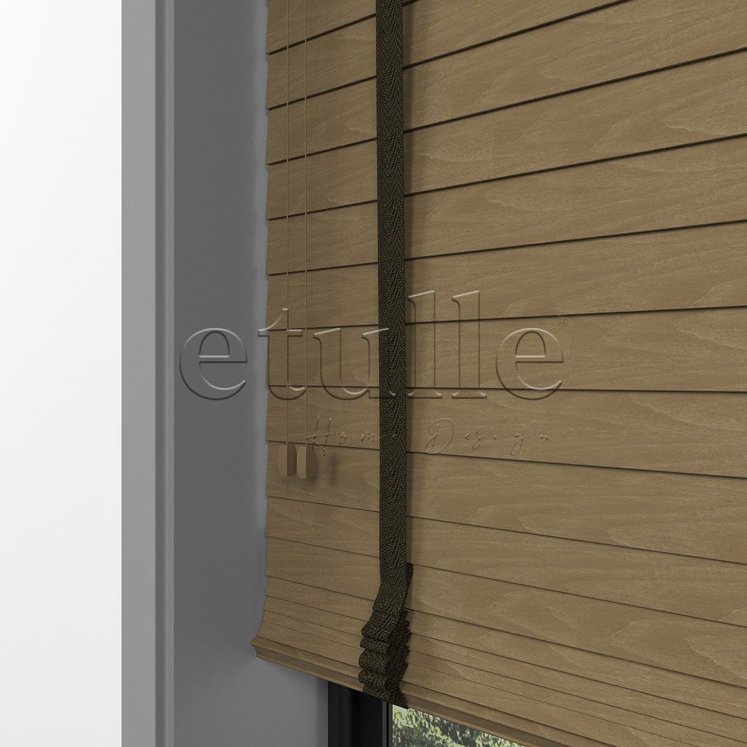 50 MM BASSWOOD Nut Wooden Venetian Blind