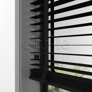 50 MM BASSWOOD Siyah Ahşap Jaluzi