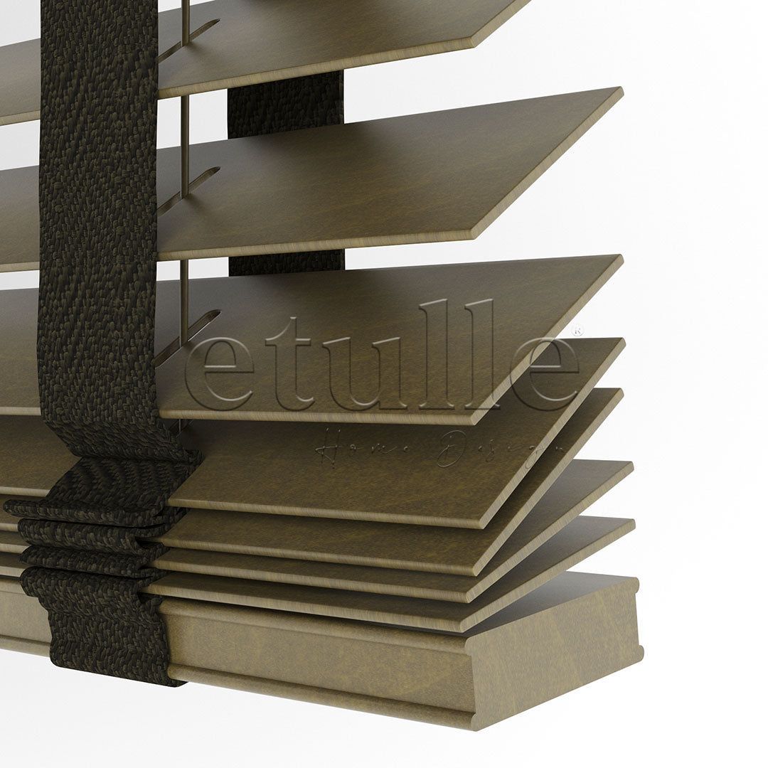 50 MM BASSWOOD Tiger Eye Wooden Venetian Blind