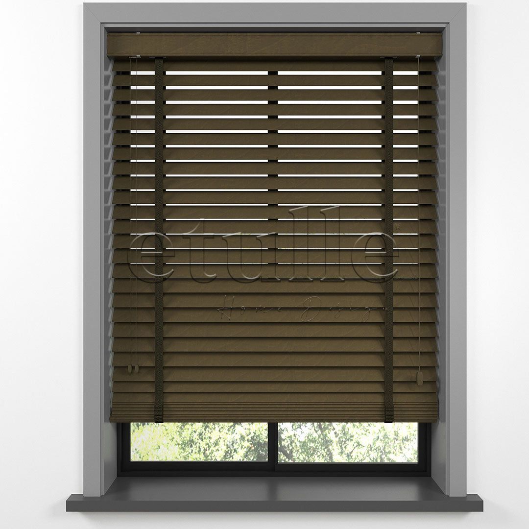 50 MM BASSWOOD Tiger Eye Wooden Venetian Blind