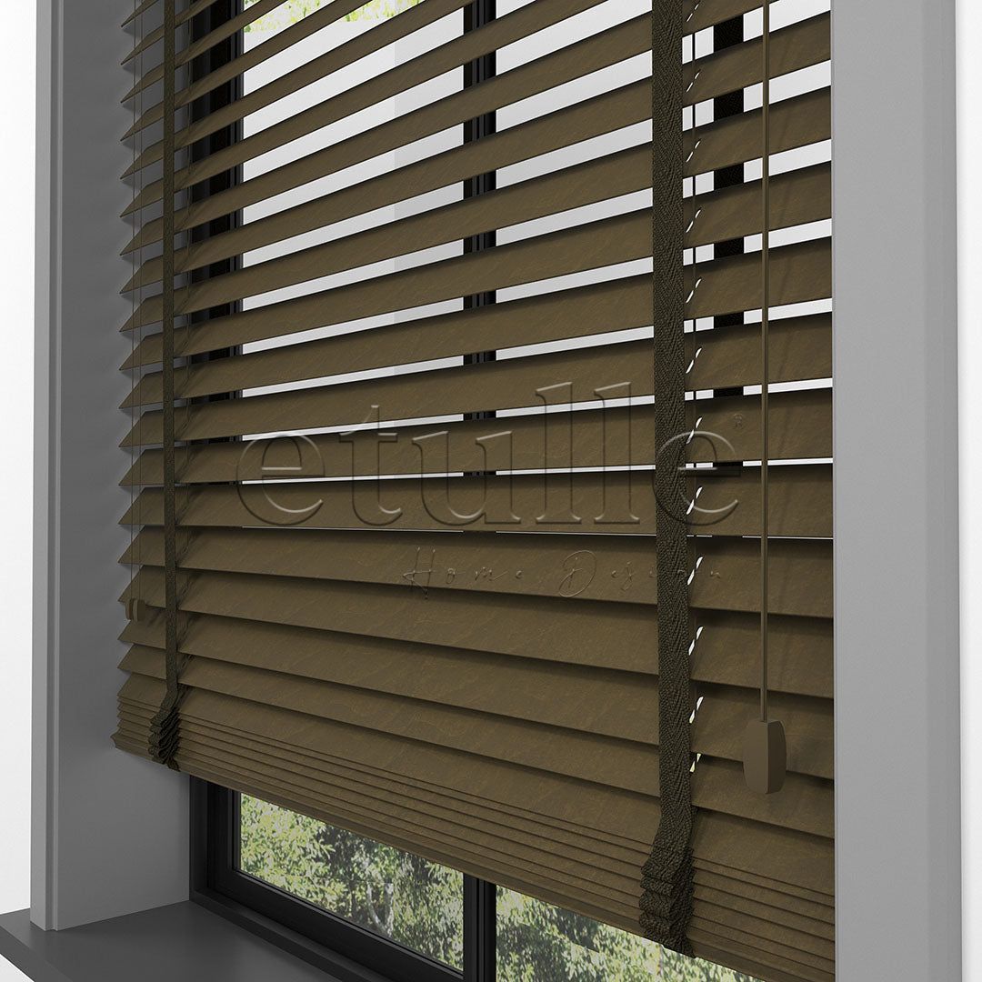 50 MM BASSWOOD Tiger Eye Wooden Venetian Blind