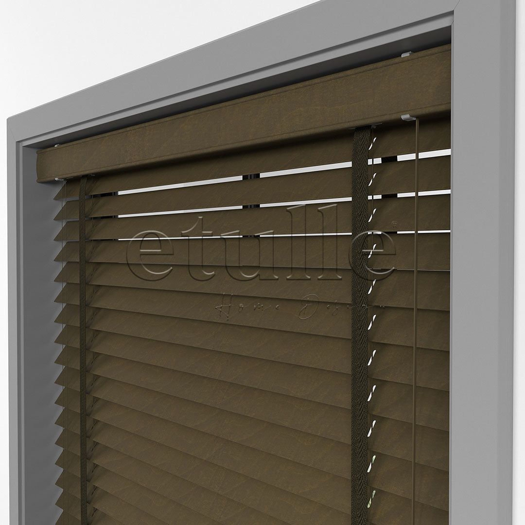 50 MM BASSWOOD Tiger Eye Wooden Venetian Blind