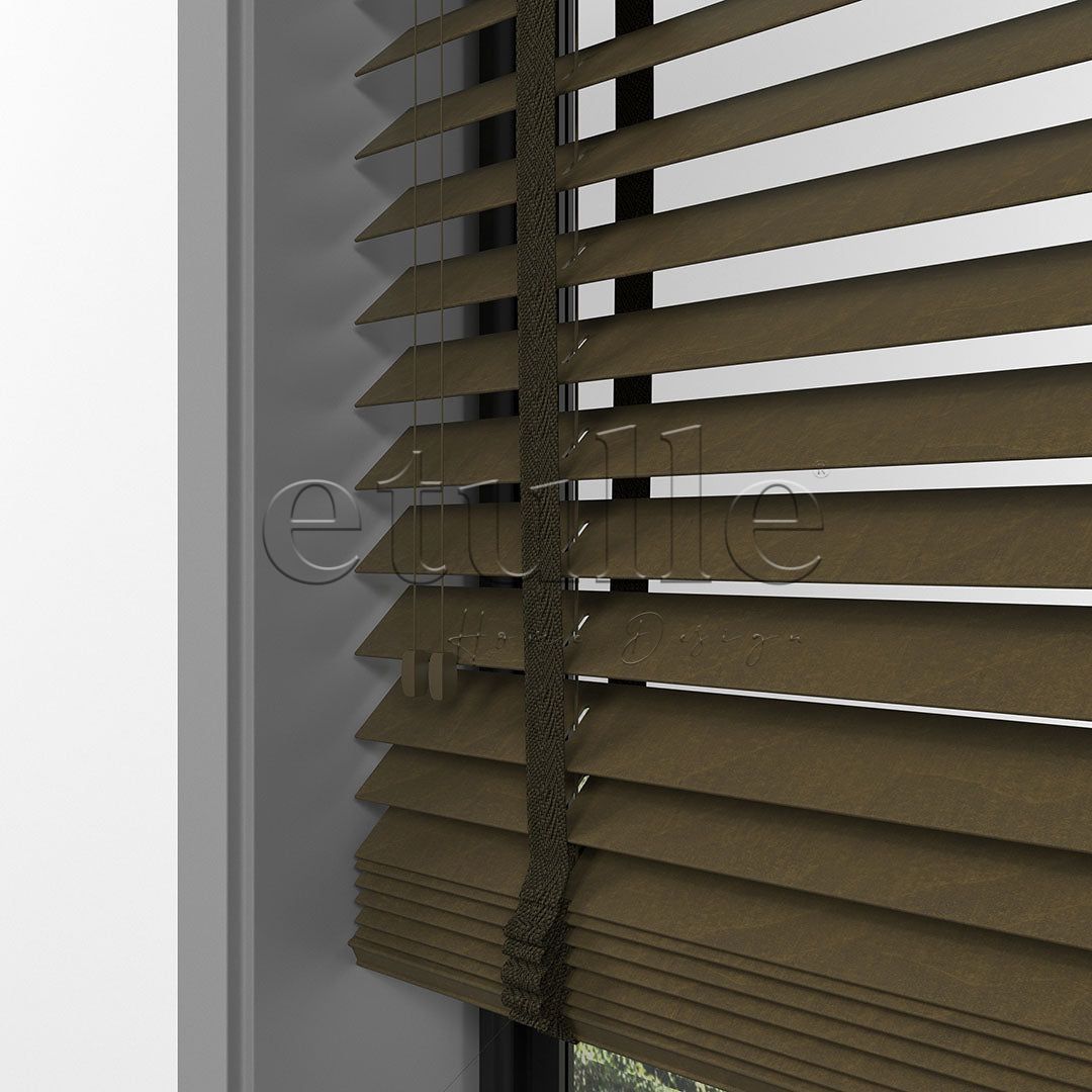 50 MM BASSWOOD Tiger Eye Wooden Venetian Blind