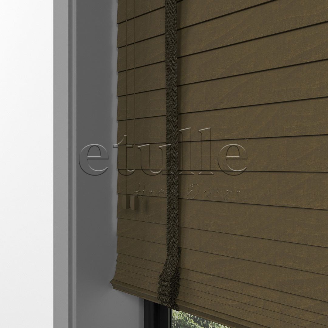 50 MM BASSWOOD Tiger Eye Wooden Venetian Blind