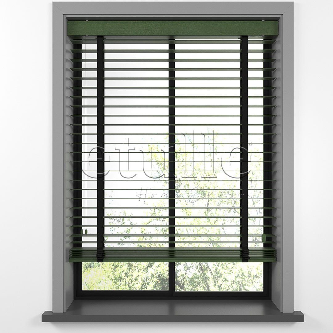 50 MM BASSWOOD Green Wooden Venetian Blind