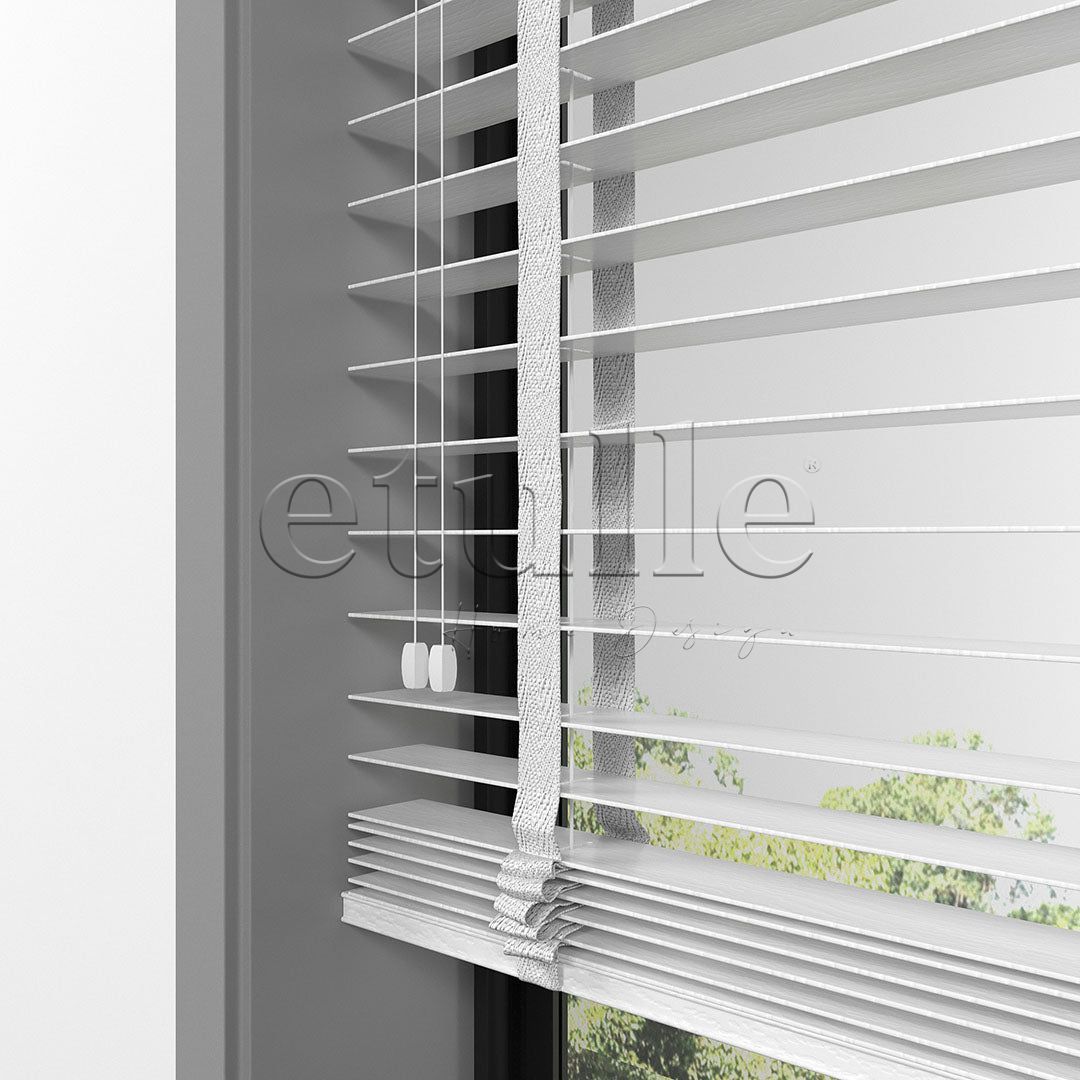 50 MM FOAXWOOD Snow Beyaz Ahşap Jaluzi