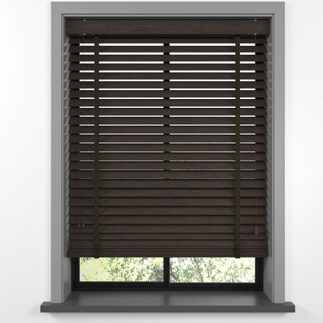 50 MM LUXURY WOOD Brown Wooden Blinds