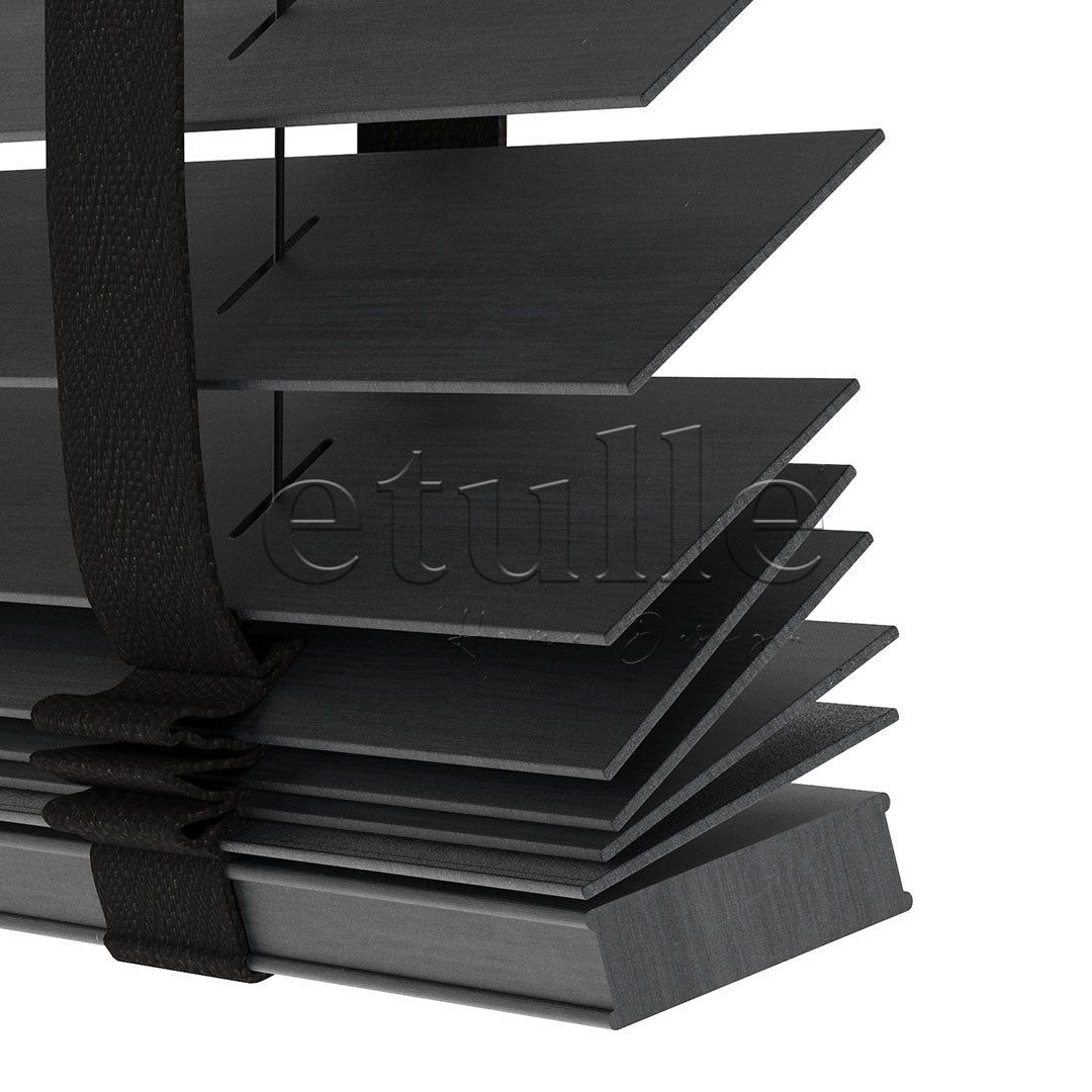 50 MM LUXURY WOOD Charcoal Ahşap Jaluzi