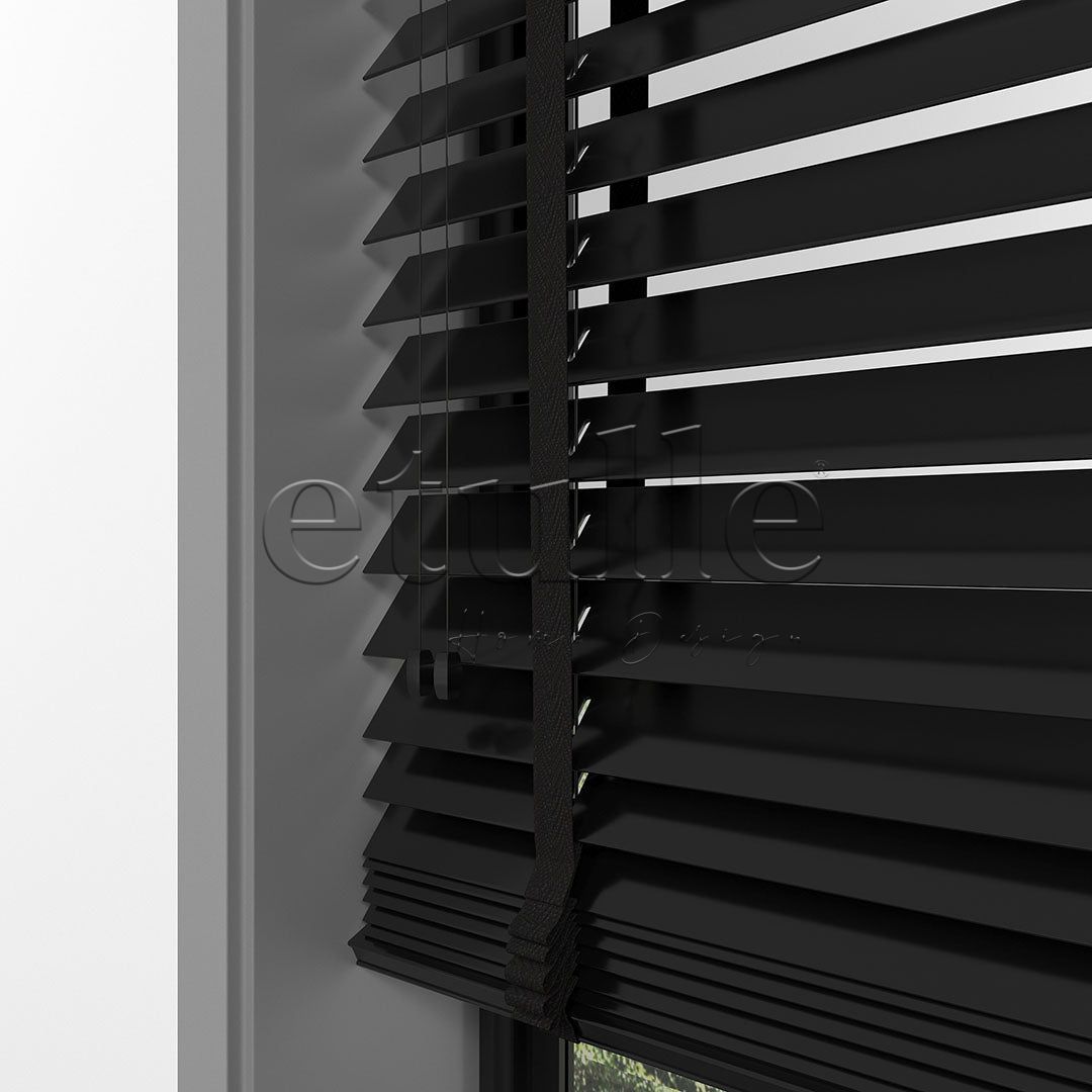 50 MM PIANO Black Wooden Venetian Blind