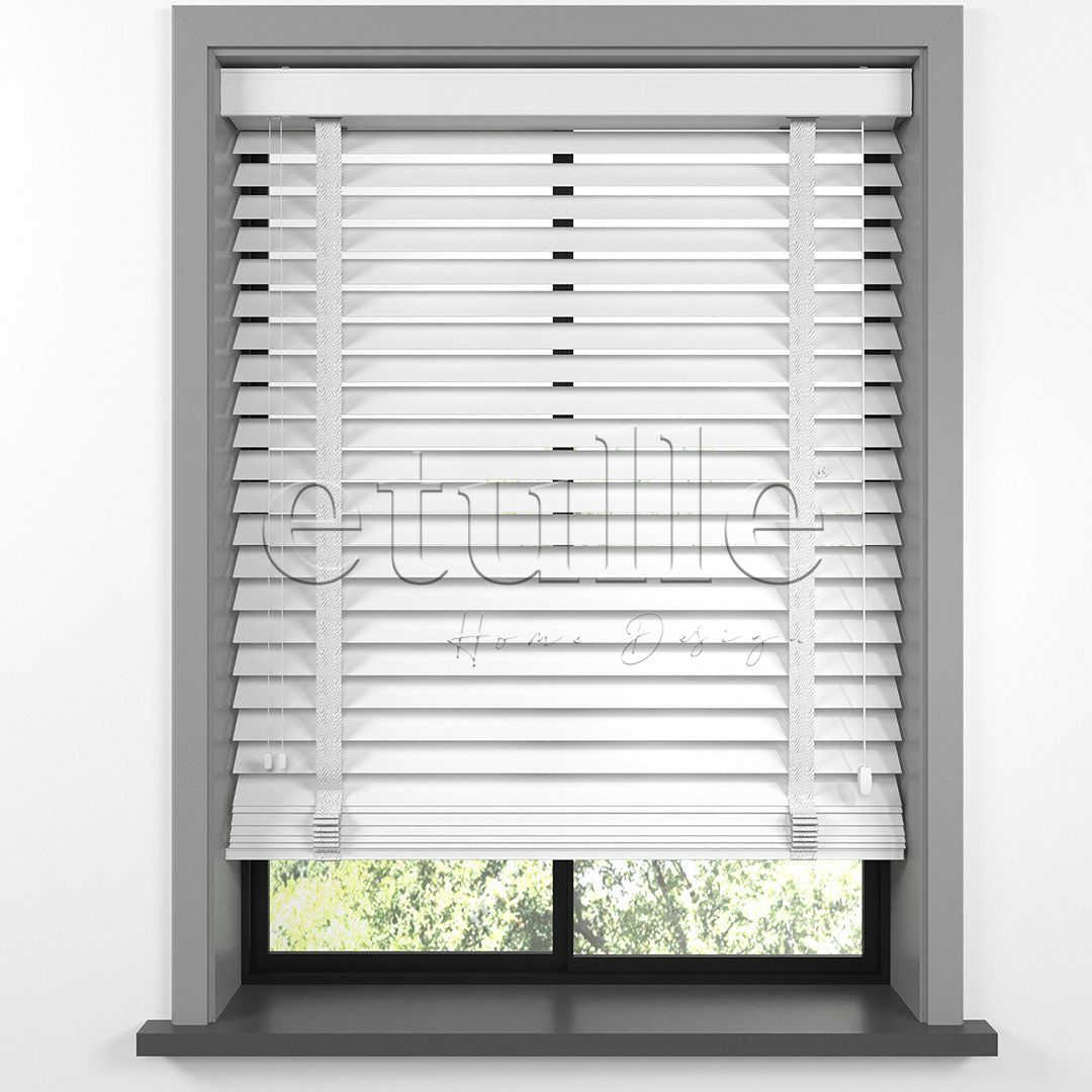 63 MM BASSWOOD White Wooden Venetian Blind