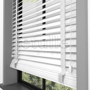 63 MM BASSWOOD White Wooden Venetian Blind