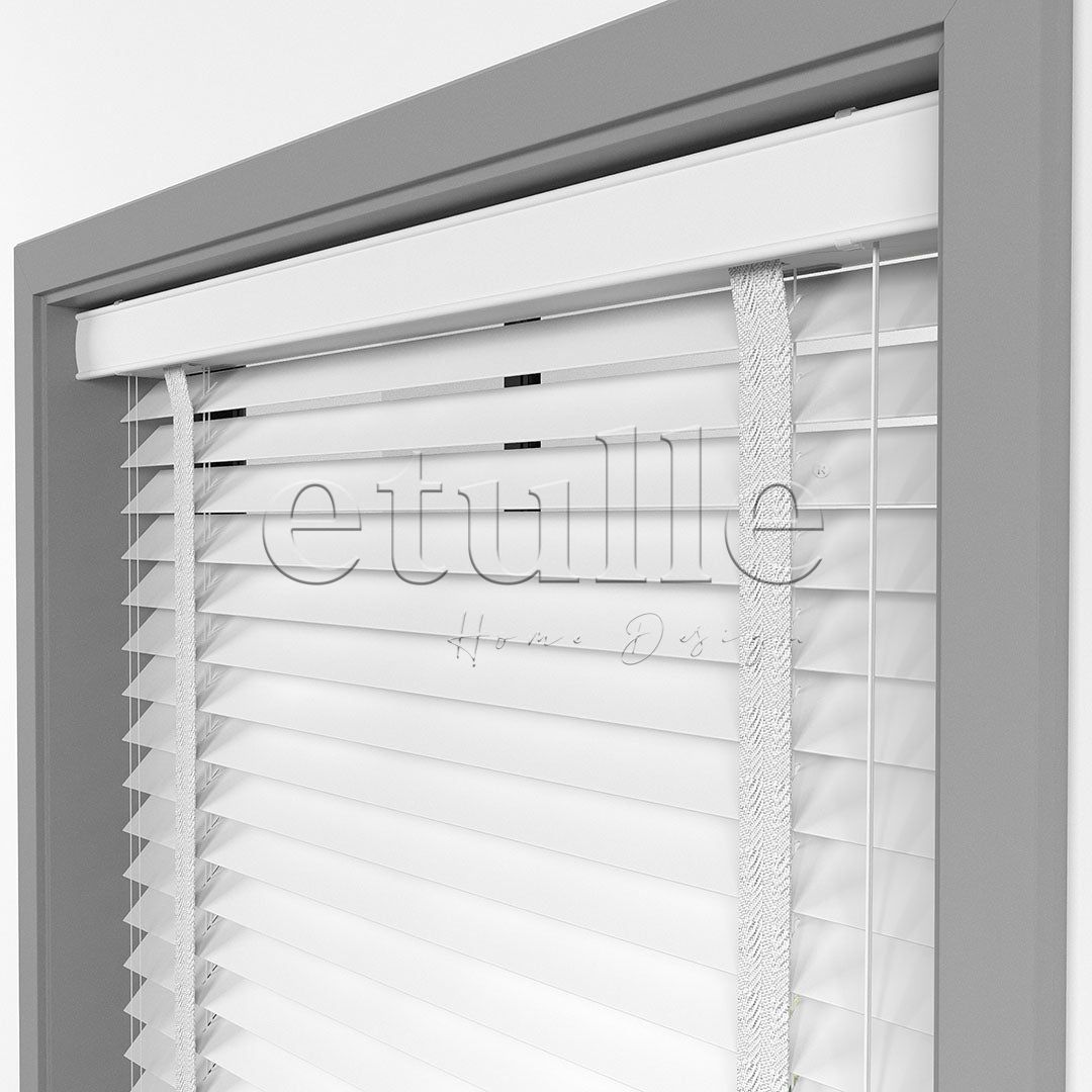 63 MM BASSWOOD White Wooden Venetian Blind