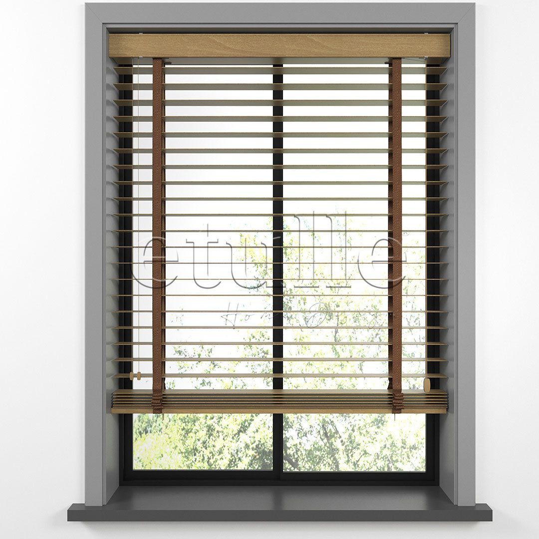 63 MM BASSWOOD Golden Oak Ahşap Jaluzi