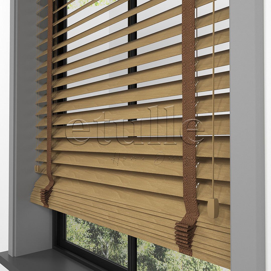 63 MM BASSWOOD Golden Oak Ahşap Jaluzi
