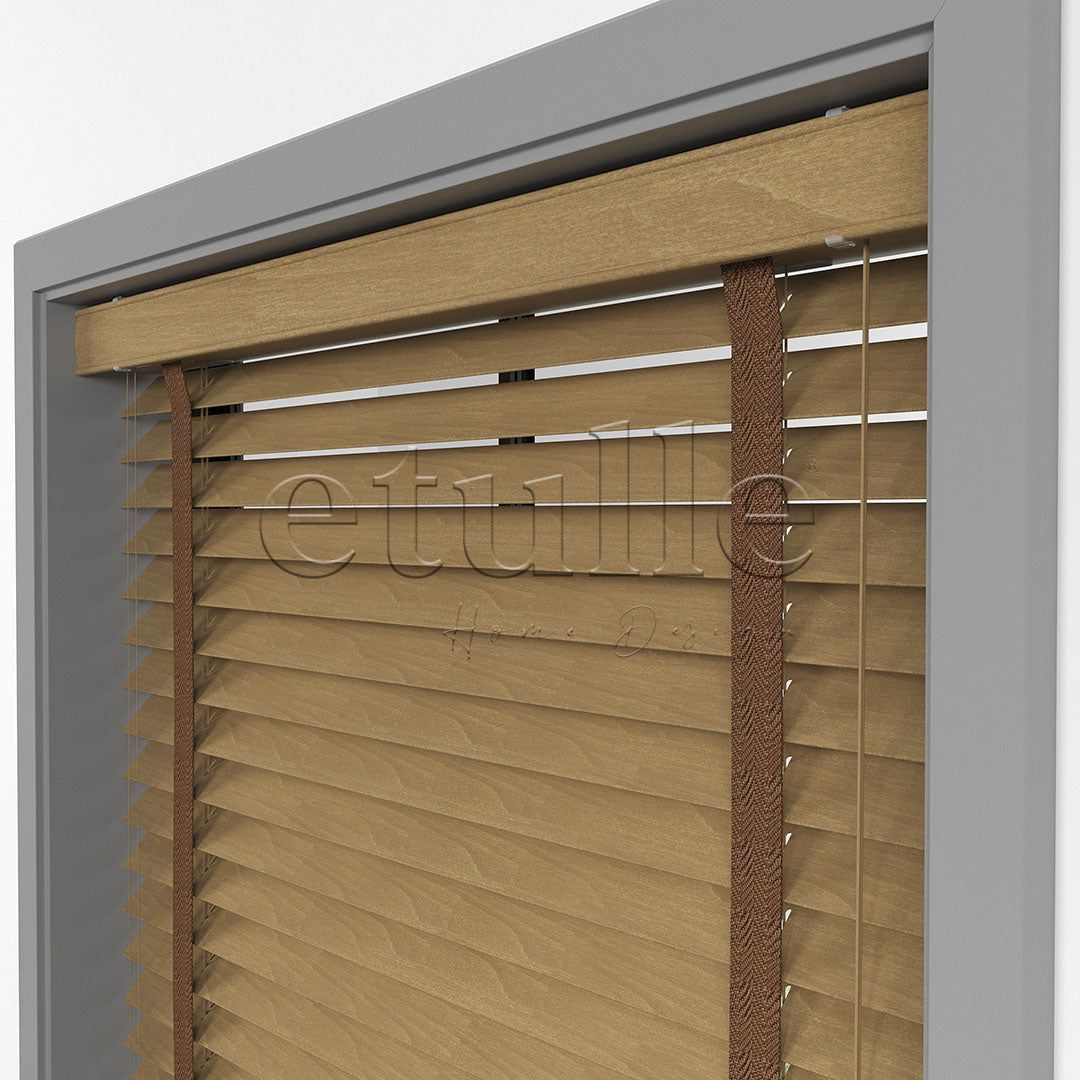 63 MM BASSWOOD Golden Oak Ahşap Jaluzi