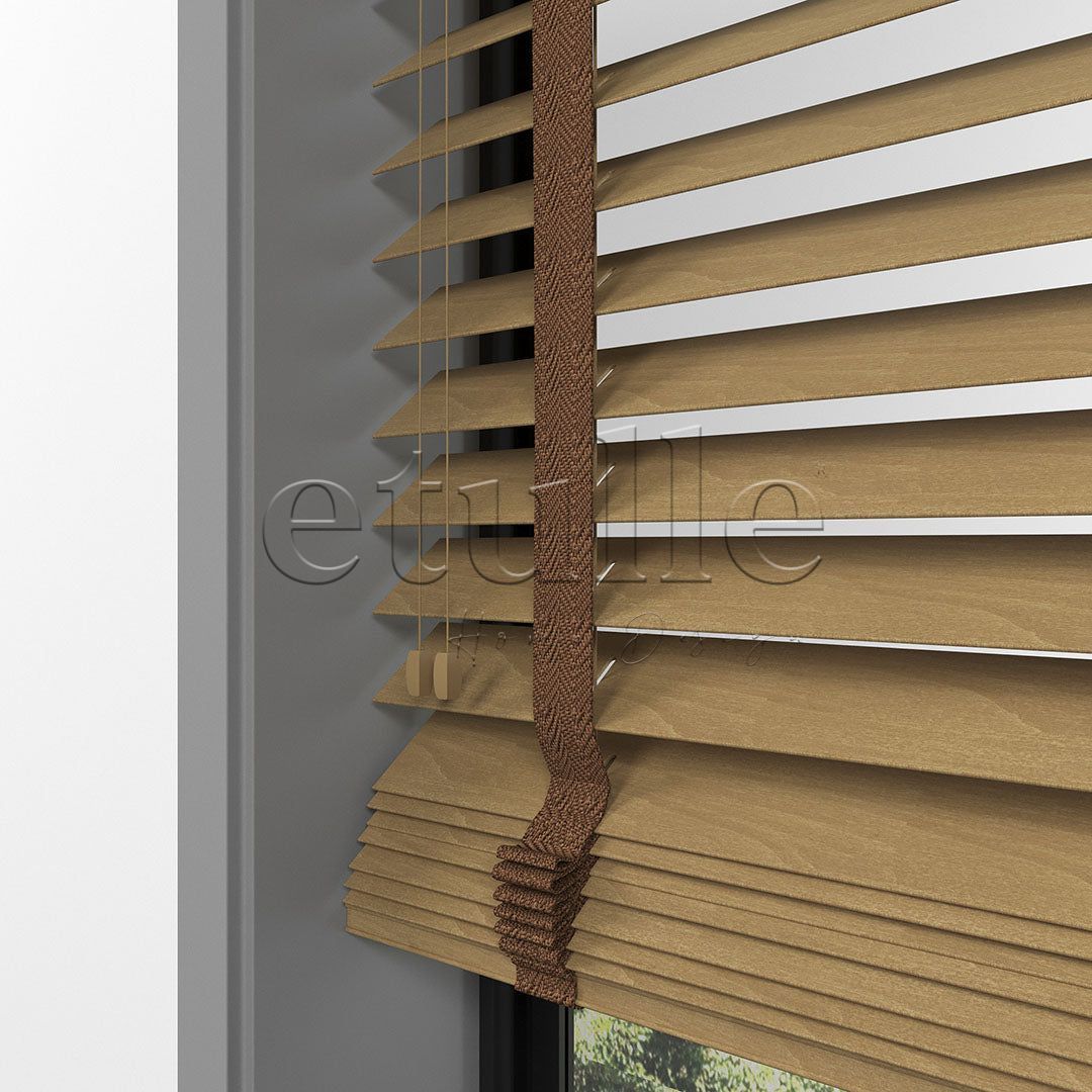 63 MM BASSWOOD Golden Oak Ahşap Jaluzi