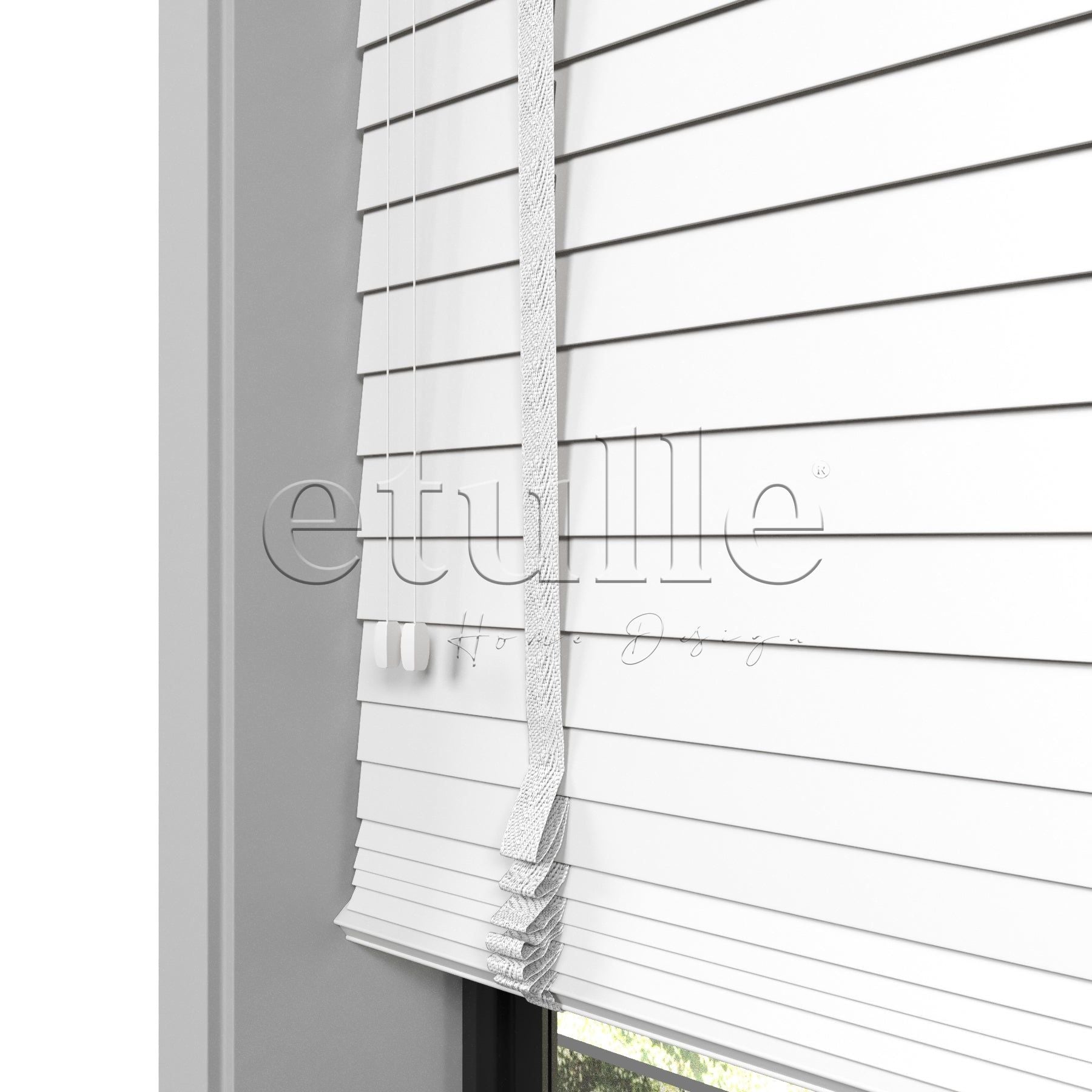 50 MM Meriwood Beyaz Ahşap Jaluzi