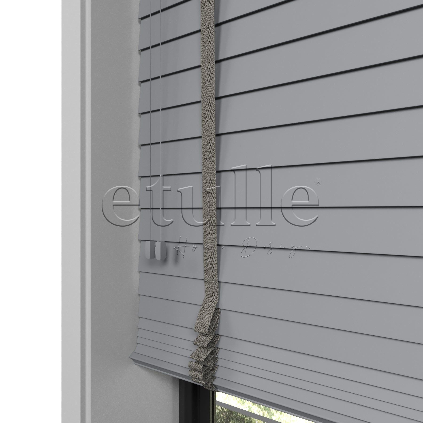 50 MM Meriwood Gri Ahşap Jaluzi